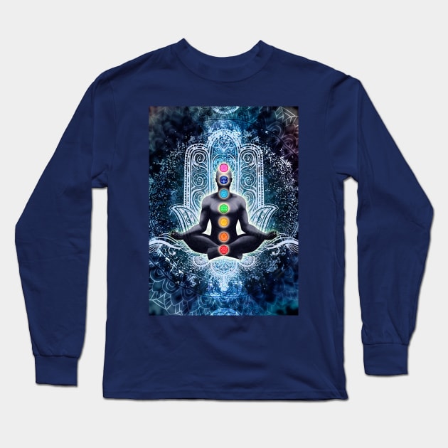 Chakra Enlightenment Long Sleeve T-Shirt by MCAshe spiritual art 